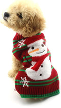 Dog Snow Sweater - Snowman Holiday Pet Clothes for Small Dogs and Cats - Christmas
