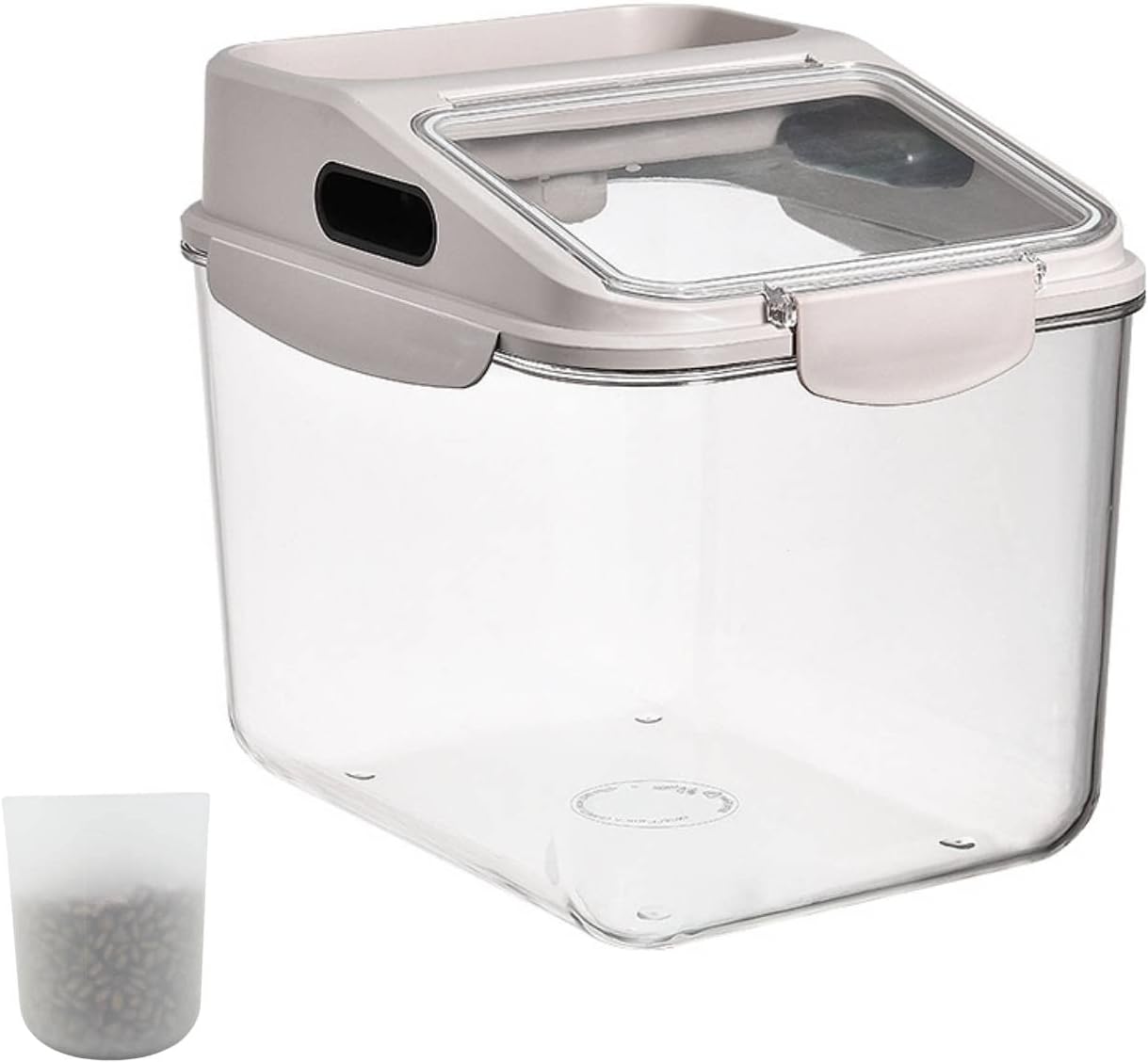5.5LB Dog Food Storage Container, Airtight Pet Treat Bin Translucent Dry Food Grain Storage Barrels Sealed Bucket Moisture-Proof Plastic Cat Puppy Food Bin with Seal Locking Lid Keep Fresh