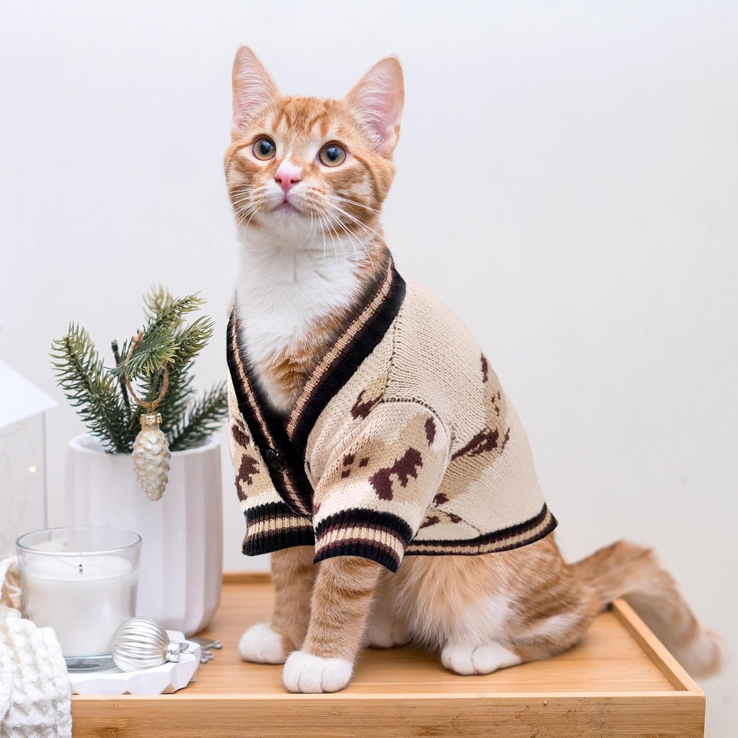 Small Dog Sweaters Cute Bear Dog Cardigans Clothes for Small Medium Dogs Boy Girl Puppy Cat Knitting Cardigan Outfits Dogs Winter Coats Warm Pet Doggy Clothes Soft Knitwear Apparel