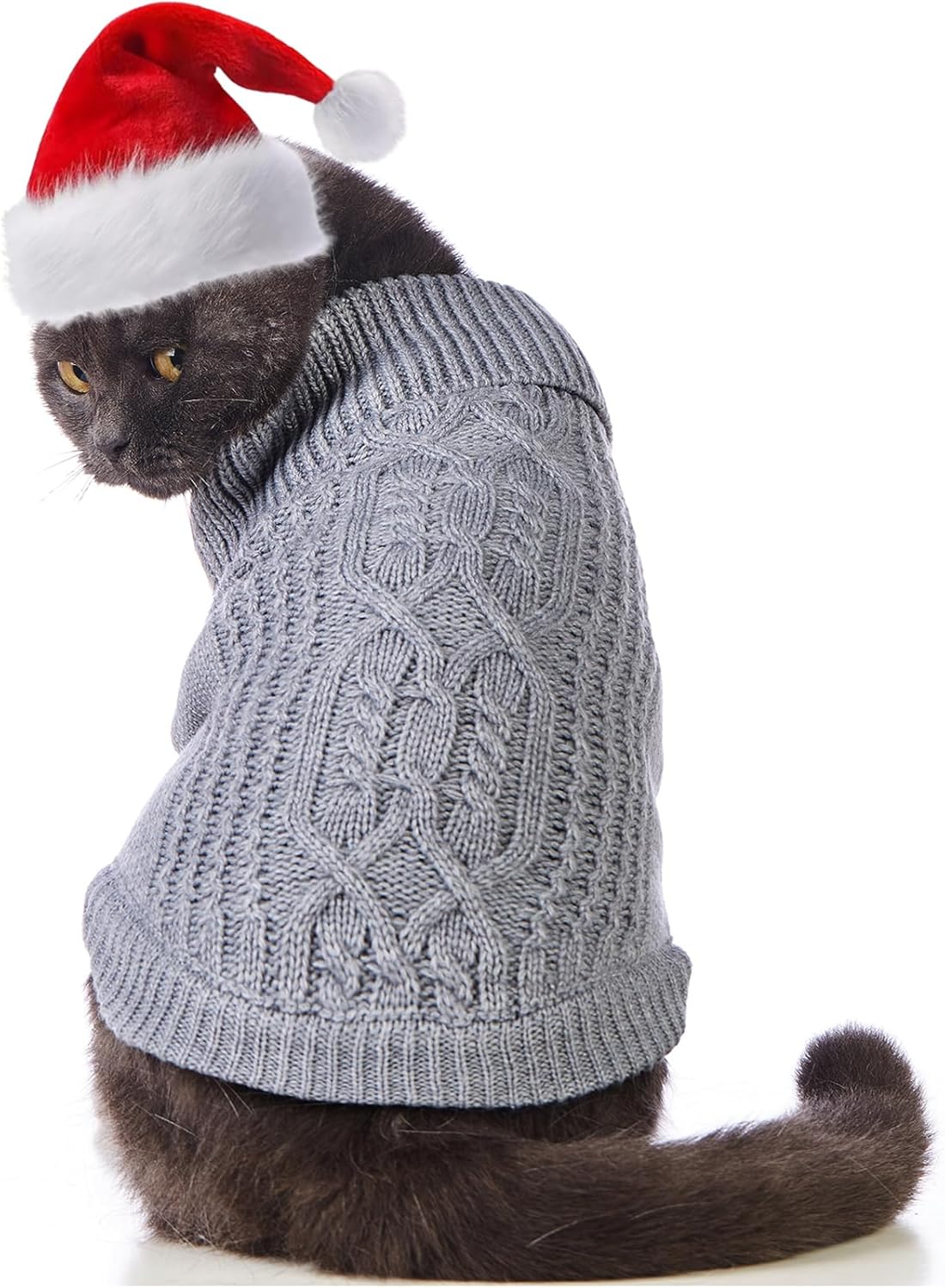 Stretchy Cat Sweater - 17 Colors & 6 Sizes | Snug Winter-Ready Knit for Boy/Girl Cats & Kittens