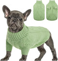 Small Dog Pullover Sweater, Cold Weather Cable Knitwear, Classic Turtleneck Thick Warm Clothes for Chihuahua, Bulldog, Dachshund, Pug, Yorkie
