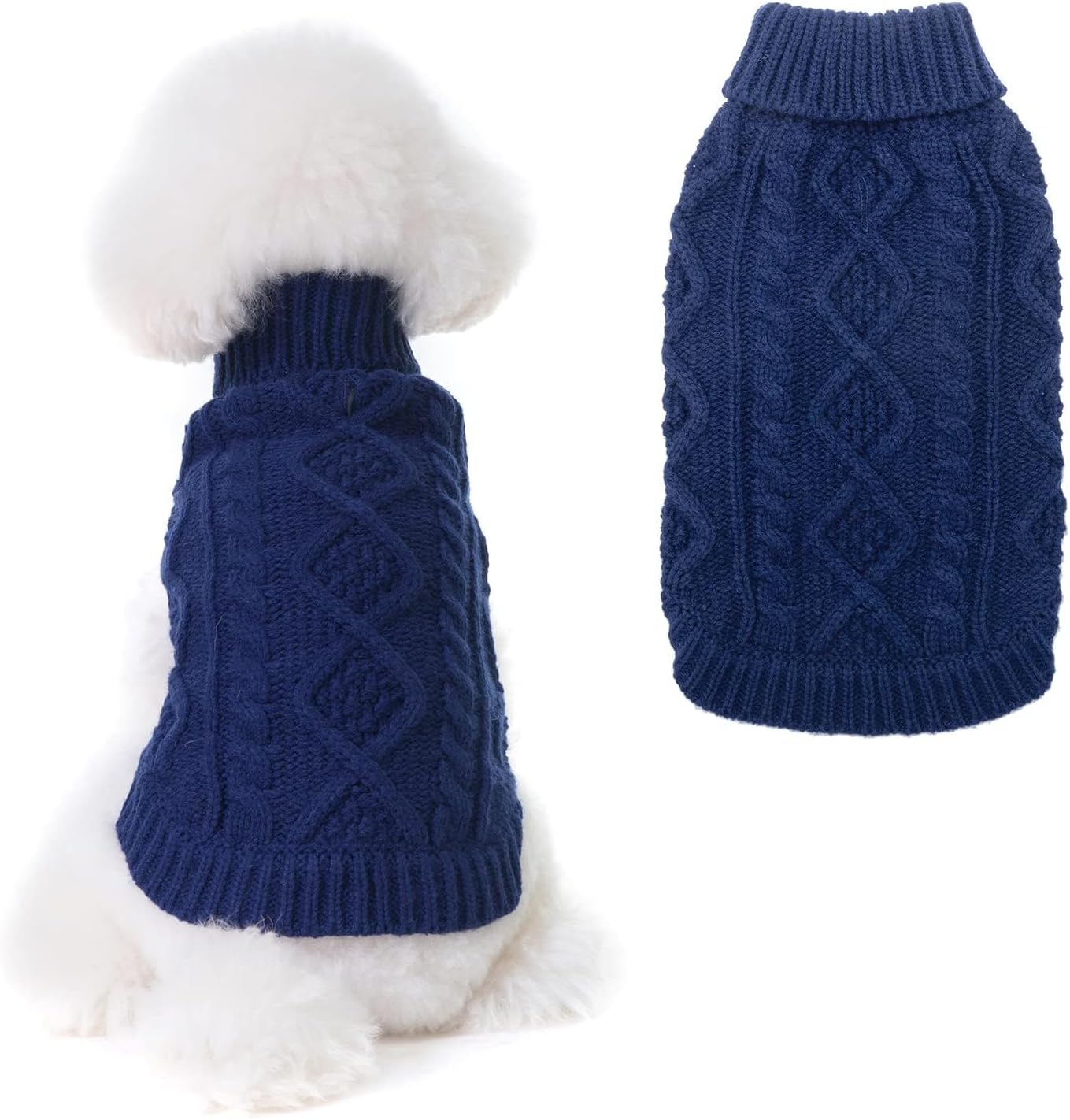 Thermal Knitted Dog Sweater for  Dogs,Winter Dog Cat Coat Warm Sweartershirts Outfits,Classic Cable Knit Turtleneck Pullover Dog Jumper Coat Warm Sweartershirts