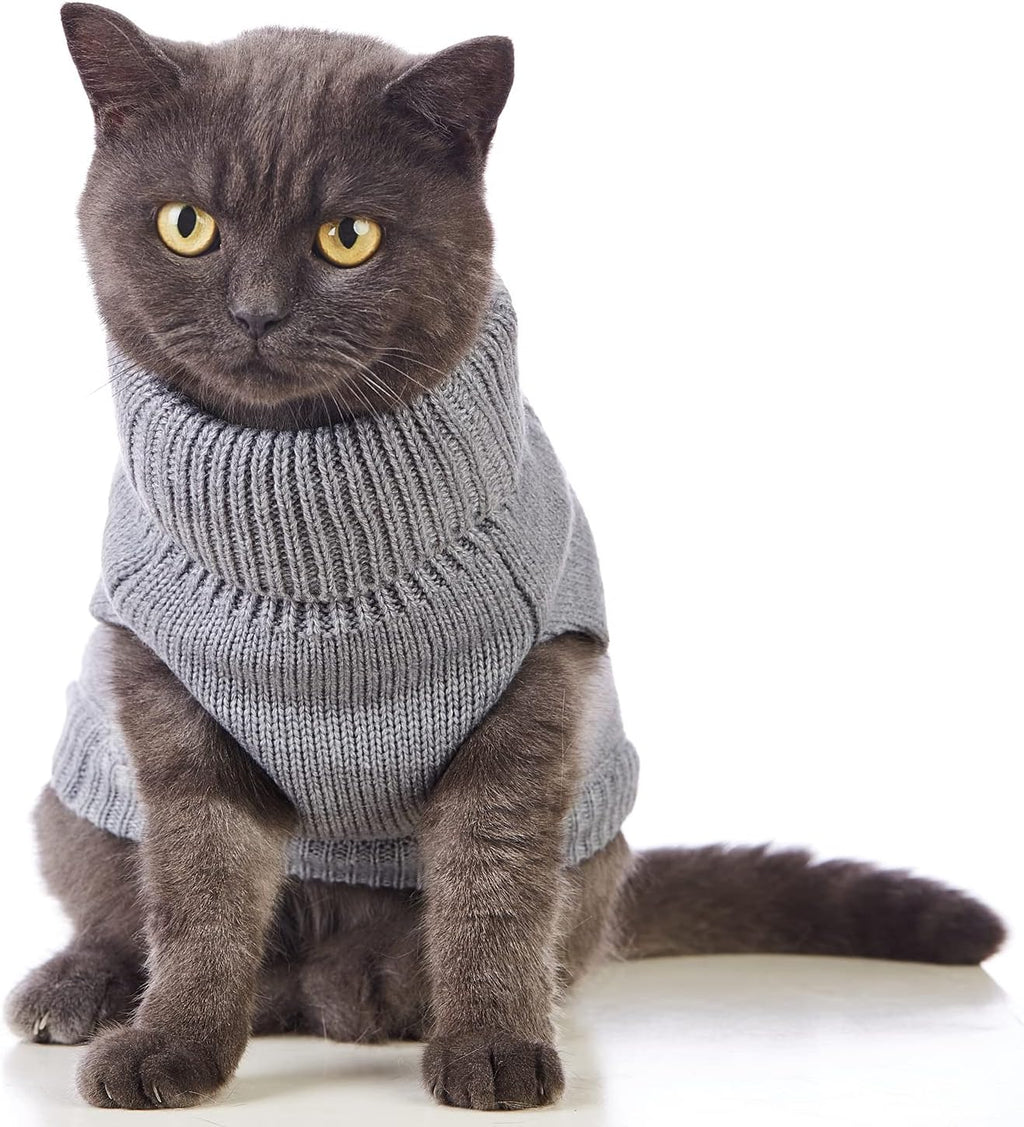 Stretchy Cat Sweater - 17 Colors & 6 Sizes | Snug Winter-Ready Knit for Boy/Girl Cats & Kittens