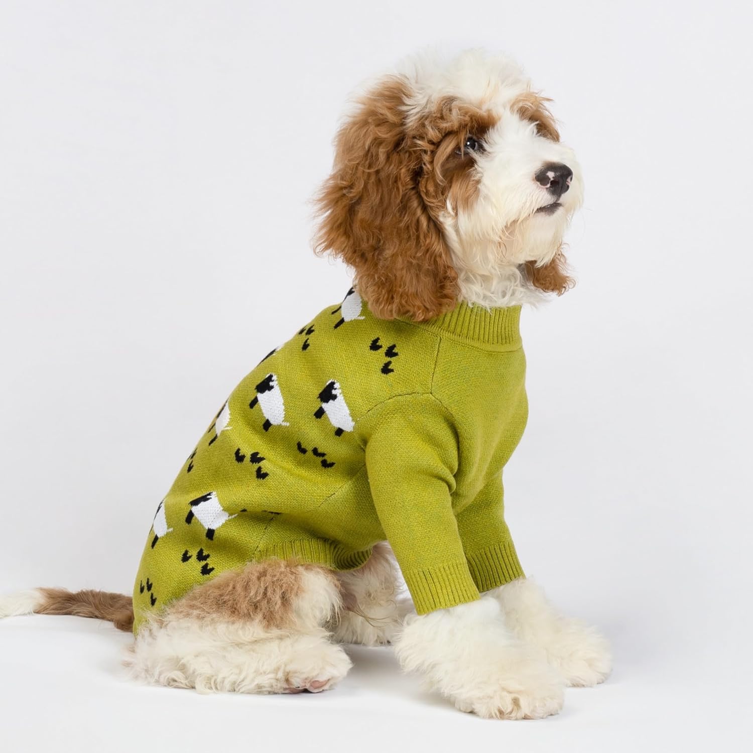 Funny Sheep Dog Sweater, Thermal Winter Clothes for Small Dogs, Boy, Girl - Dog Holiday Pullover Jumper, Pet Outfit