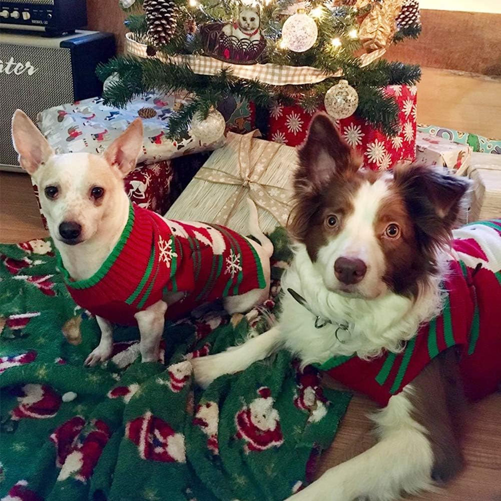 Dog Snow Sweater - Snowman Holiday Pet Clothes for Small Dogs and Cats - Christmas