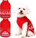 Christmas Dog Sweater for Dogs,Classic Reindeer Knitwear Dog Clothes Holiday Outfit,Soft Warm Winter Pet Puppy Cat Sweaters Coats with Leash Hole Indoor Outdoor Walking