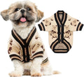 Small Dog Sweaters Cute Bear Dog Cardigans Clothes for Small Medium Dogs Boy Girl Puppy Cat Knitting Cardigan Outfits Dogs Winter Coats Warm Pet Doggy Clothes Soft Knitwear Apparel
