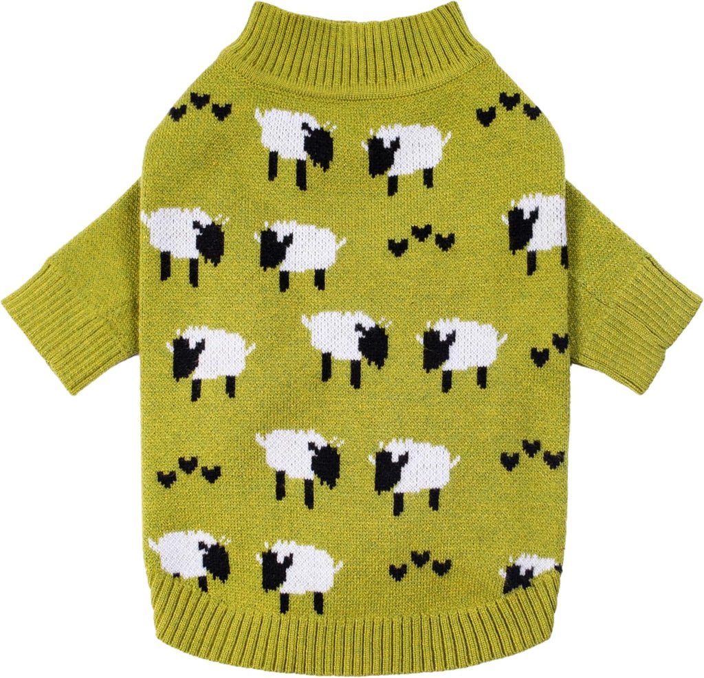 Funny Sheep Dog Sweater, Thermal Winter Clothes for Small Dogs, Boy, Girl - Dog Holiday Pullover Jumper, Pet Outfit